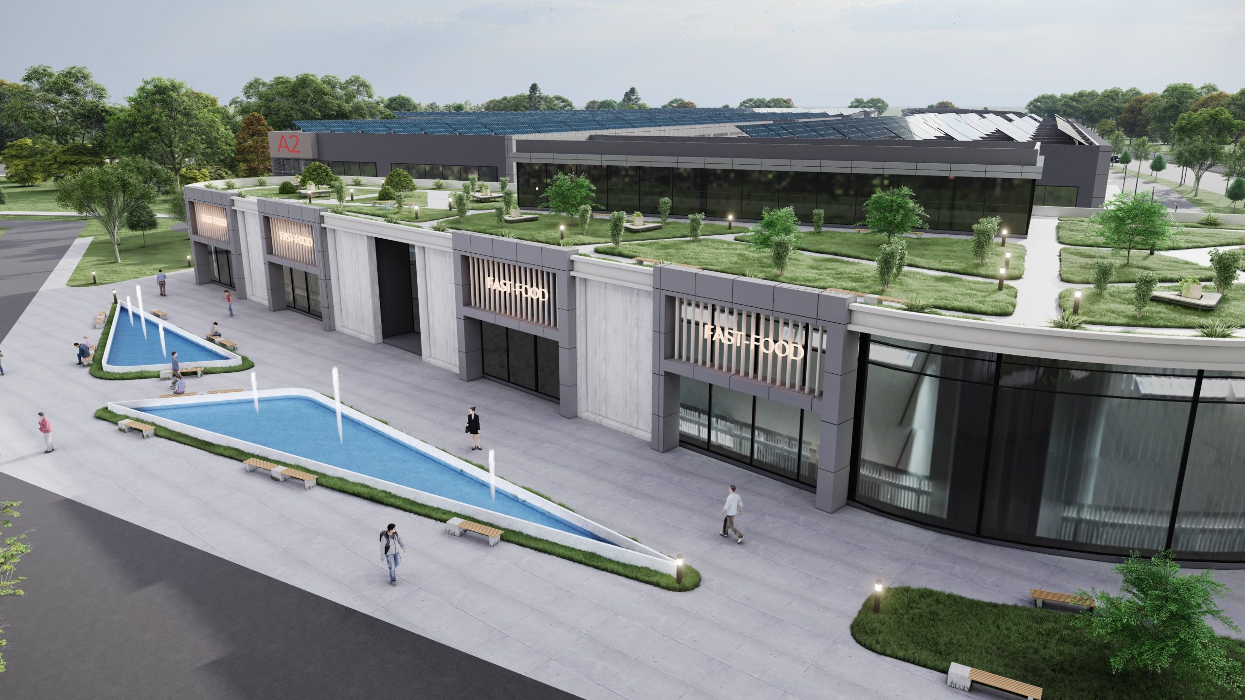 Osiaş modern mimari render görseli