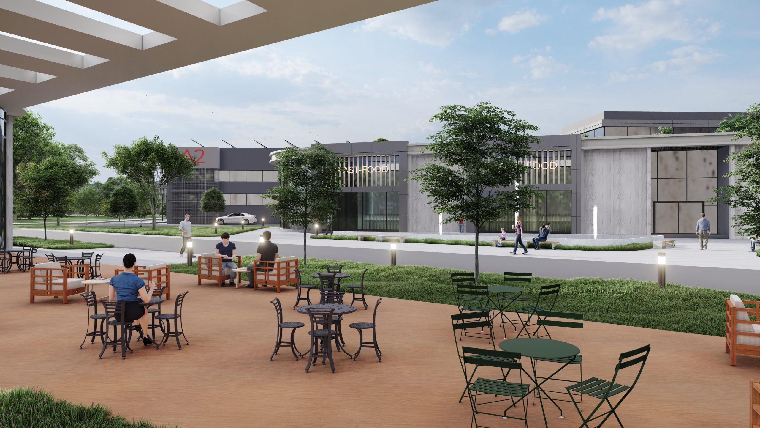 Osiaş modern mimari render görseli