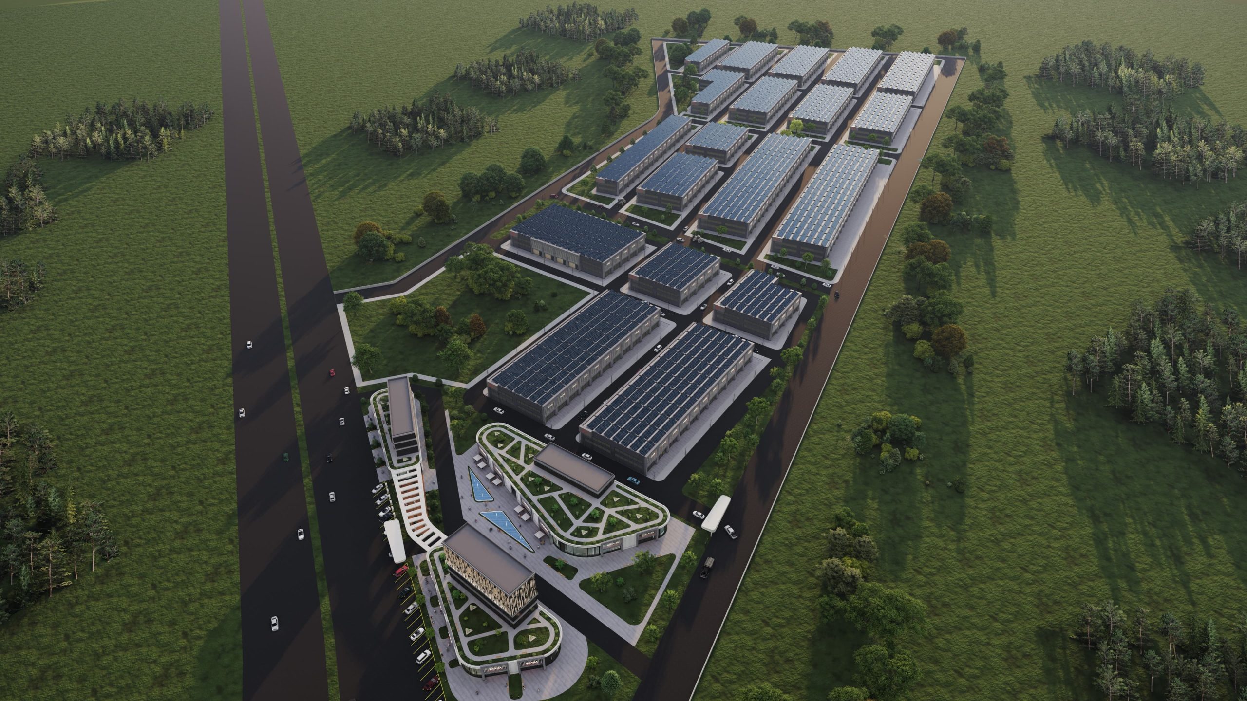 Osiaş modern mimari render görseli